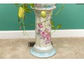 Pretty Blue And Magenta Ceramic Pedestal Jardiniere