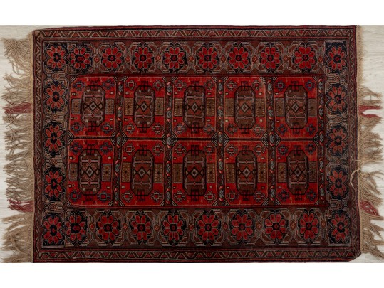 Khan Mohammadi Style Hand-Knotted Wool Area Rug (4'9' X 3'6')