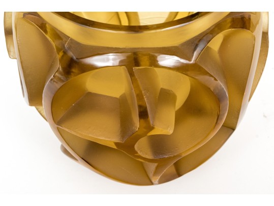 Rene Lalique Tourbillons Yellow Glass Vase