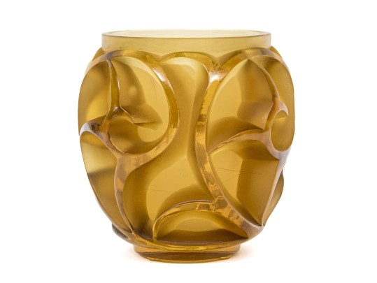 Rene Lalique Tourbillons Yellow Glass Vase