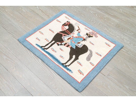 Hand Hooked 'George Washington On A Horse' Mat
