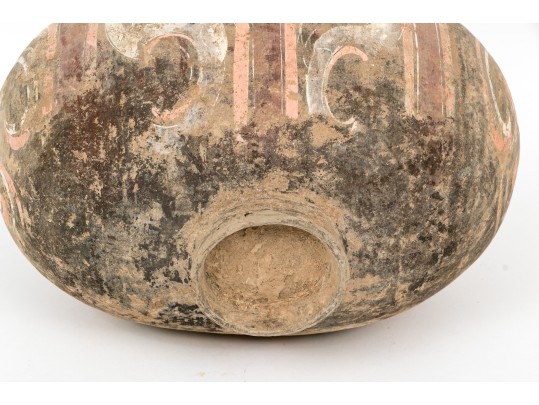 Chinese Painted Pottery Cocoon Vase, Probably Han Dynasty