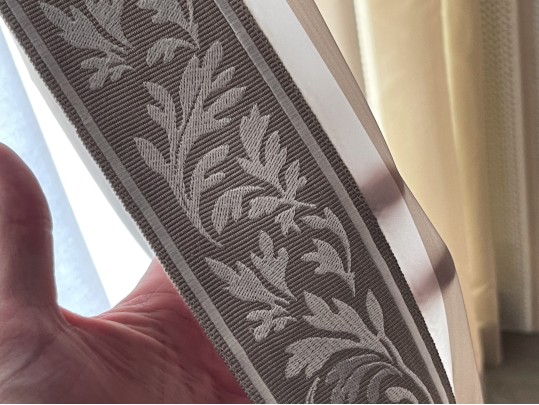 Elegant Pair Of Window Draperies, With Decorative Trims