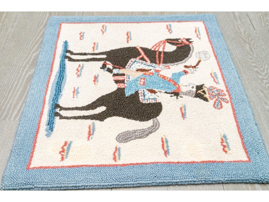 Hand Hooked 'George Washington On A Horse' Mat