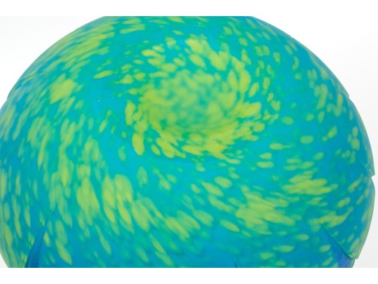 Melon Shaped Art Glass Vase, Signed