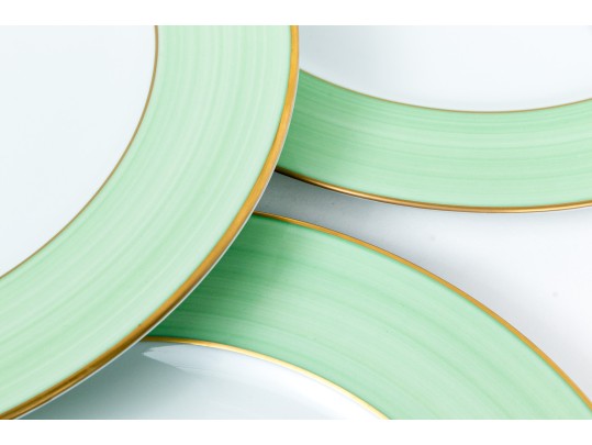 Set Of 10 Limoges Hand Painted Porcelain Chargers By Marie Daage