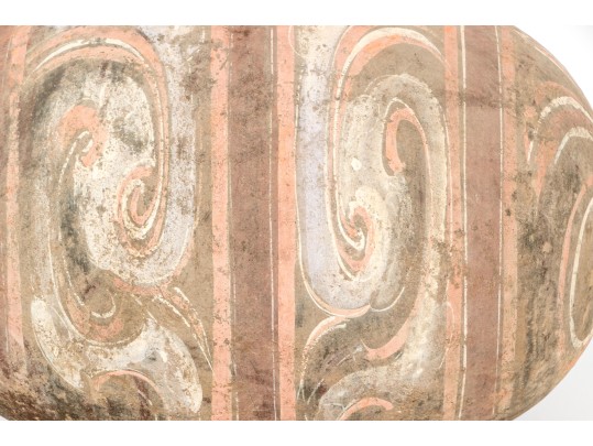 Chinese Painted Pottery Cocoon Vase, Probably Han Dynasty