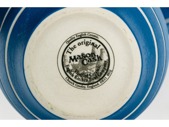 Two Fine Graduated Mason Cash English Ceramic Mortars And Pestles