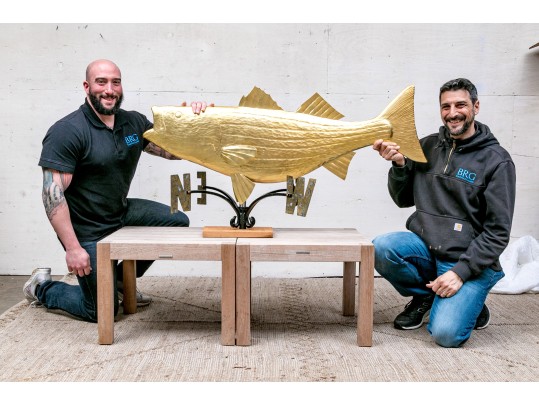 T.J. McDermott (Am., 20th-21st C) Weather Vane With A Golden Fish Top