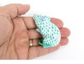 Two Herend Mice Figures In Green Fishnet Pattern 