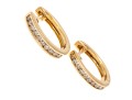 Contemporary 14K Huggie Hoop Diamond Earrings