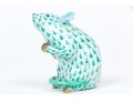  Two Herend Mice Figures In Green Fishnet Pattern 