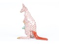 Herend Rust Fishnet Pattern Kangaroo With Joey Figure