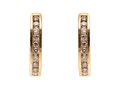 Contemporary 14K Huggie Hoop Diamond Earrings