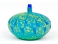 Melon Shaped Art Glass Vase, Signed