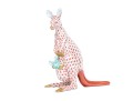Herend Rust Fishnet Pattern Kangaroo With Joey Figure
