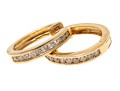 Contemporary 14K Huggie Hoop Diamond Earrings