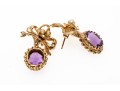 Charming Bow 14K Amethyst And Pearl Earrings