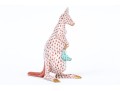 Herend Rust Fishnet Pattern Kangaroo With Joey Figure