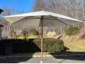 Tucci Faux Bois Finished Metallic Outdoor Umbrella