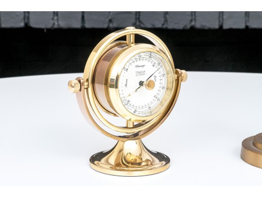 Two Decorative Mantle Clocks With Clock / Barometer