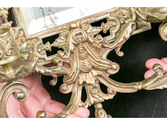 Brass Mirror Two Light Sconce