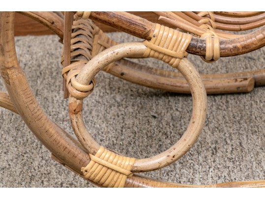 Vintage Child Bamboo Rattan Rocking Chair