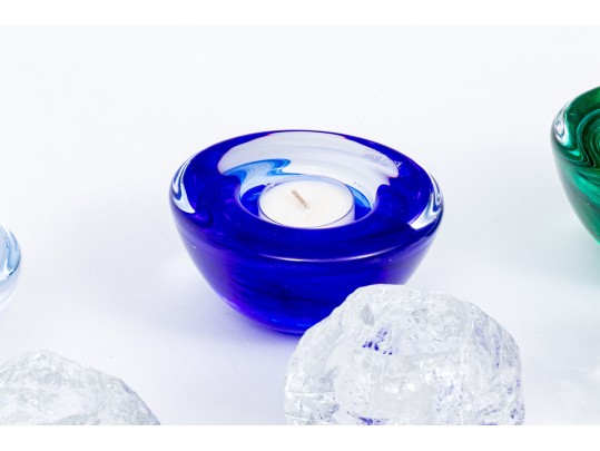 Collection Of 11 Decorative Assorted Makers Crystal & Glass Candle Votives 