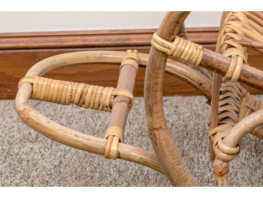 Vintage Child Bamboo Rattan Rocking Chair