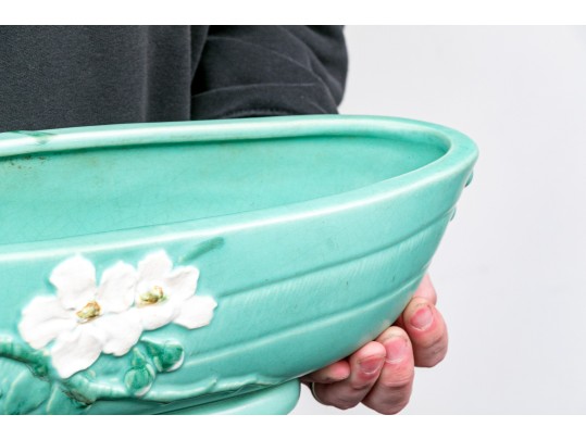 Weller Moulded And Glazed Ceramic Oval Centerpiece