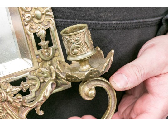 Brass Mirror Two Light Sconce