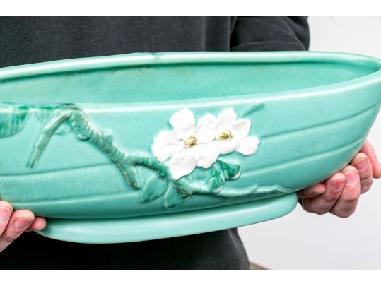 Weller Moulded And Glazed Ceramic Oval Centerpiece