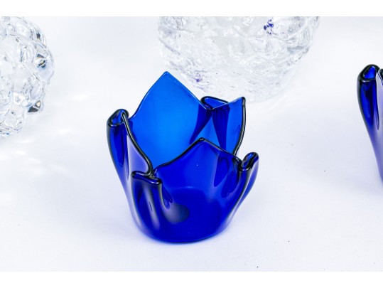 Collection Of 11 Decorative Assorted Makers Crystal & Glass Candle Votives 