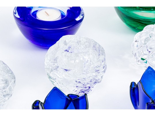 Collection Of 11 Decorative Assorted Makers Crystal & Glass Candle Votives 