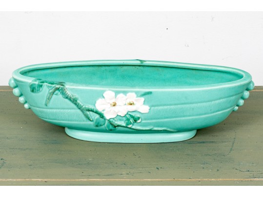 Weller Moulded And Glazed Ceramic Oval Centerpiece