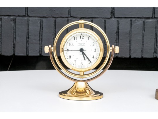 Two Decorative Mantle Clocks With Clock / Barometer