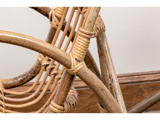 Vintage Child Bamboo Rattan Rocking Chair