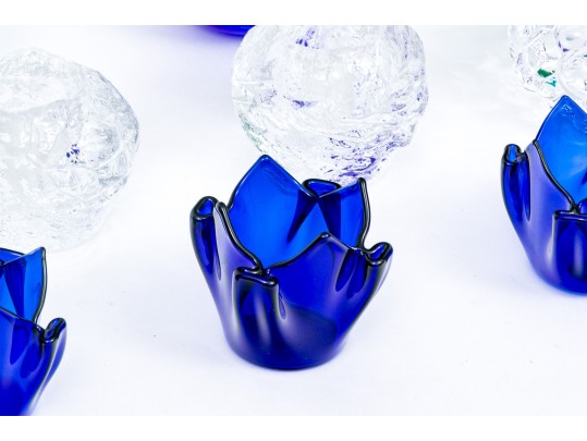 Collection Of 11 Decorative Assorted Makers Crystal & Glass Candle Votives 