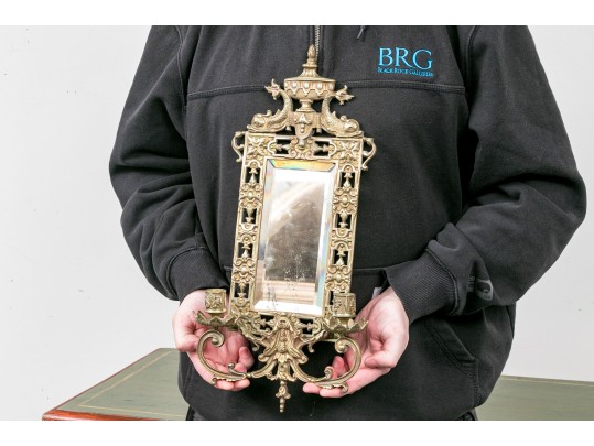 Brass Mirror Two Light Sconce