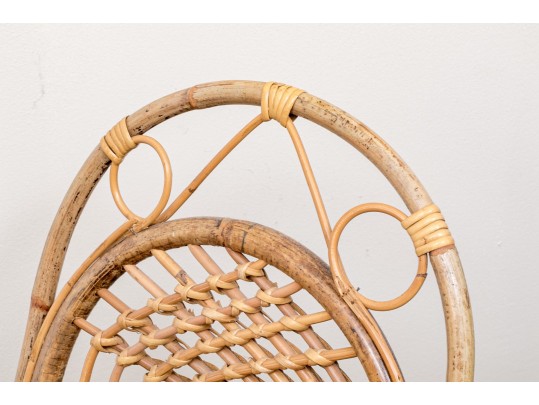 Vintage Child Bamboo Rattan Rocking Chair