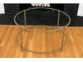 Contemporary Brass Finished Glass Cocktail Table
