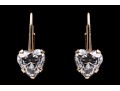 14k Yellow Gold Pendant Earrings With Heart Shaped Brilliant Cut CZ Drops