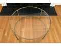 Contemporary Brass Finished Glass Cocktail Table