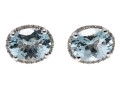 Petite Pale Aquamarine And Diamond 14K White Gold Stud Earrings