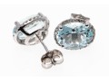 Petite Pale Aquamarine And Diamond 14K White Gold Stud Earrings