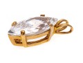 10k Yellow Gold Classic Solitaire, Marquise Shaped, Clear White Brilliant CZ Stone Pendant