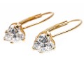 14k Yellow Gold Pendant Earrings With Heart Shaped Brilliant Cut CZ Drops