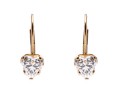 14k Yellow Gold Pendant Earrings With Heart Shaped Brilliant Cut CZ Drops