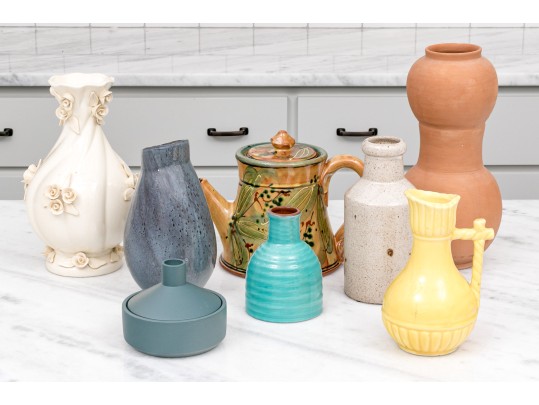 Large Funky Collection Of Eight Decorative Ceramics