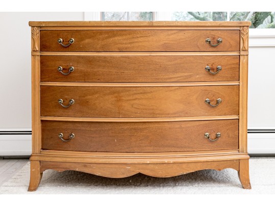 Vintage Two Wood Bow Front Chest